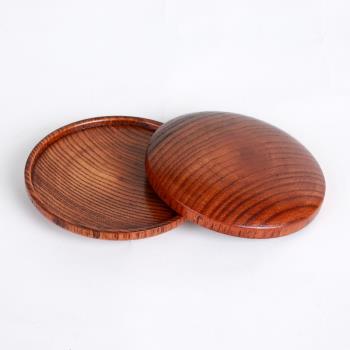 日式茶湯蓋子圓形實木水杯蓋通用原木蓋子馬克茶杯蓋木質8cm