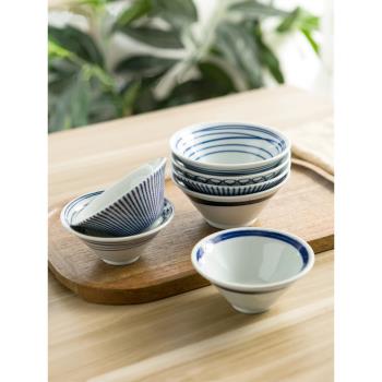 日式和風陶瓷碗家用4個套裝復古米飯碗斗笠小號精致創意高檔餐具