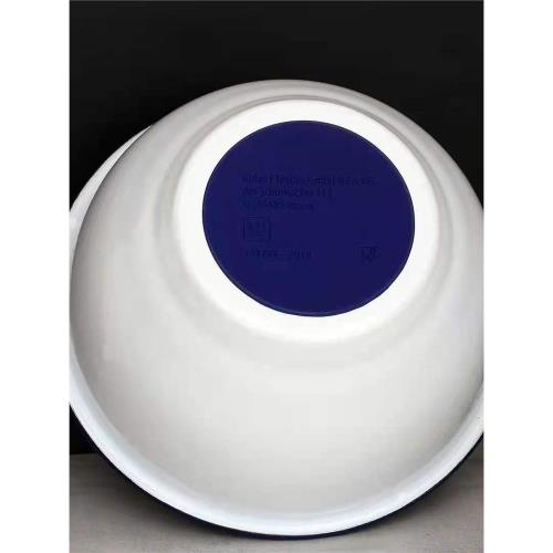 歐麗家琺瑯搪瓷帶硅膠防滑墊厚實搪瓷和面盆攪拌碗鐵瓷裝肉餡湯碗