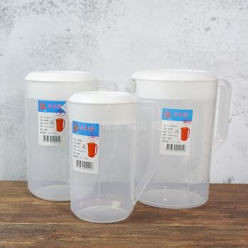 塑料冷水壺涼水壺量杯帶蓋帶刻度飲料果汁桶茶壺大水杯奶茶店用品