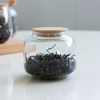 茶倉玻璃茶葉罐 透明便攜密封罐迷你小號儲存罐花茶玫瑰花罐子