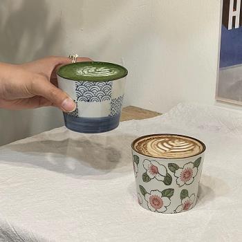 日式復古陶瓷拉花咖啡杯ins特色拿鐵杯卡布奇諾早餐牛奶杯可疊杯