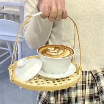 復古ins風咖啡杯碟套裝日式純白創意拉花杯陶瓷手沖咖啡杯一人份