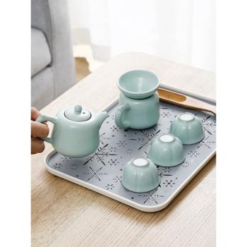 居家家水杯子瀝水盤家用客廳雙層托盤茶盤水果盤塑料創意瀝水籃架