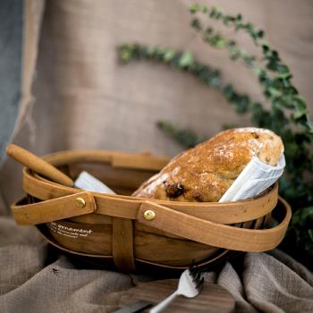 法式田園野餐籃 森系甜品臺展示架 美食攝影復古道具船型收納提籃
