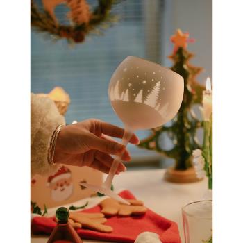禮盒裝圣誕平安高顏值酒杯ins風少女心禮物杯創意家用高腳玻璃杯