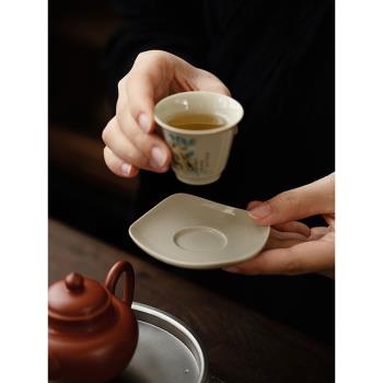 草木灰陶瓷杯墊茶杯托家用茶道配件茶托功夫茶具品茗杯茶杯茶墊