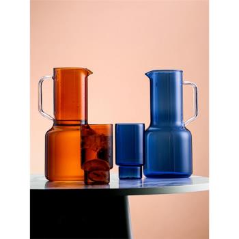 北歐ins風 創意彩色耐高溫玻璃冷水壺家用 大容量涼水壺 果汁扎壺