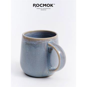 ROCMOK日式復古咖啡杯辦公室設計感大容量早餐陶瓷水杯家用杯子
