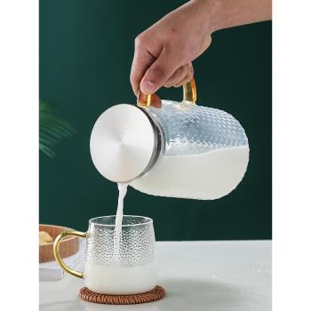 冷水壺玻璃耐高溫涼水杯家用防摔防爆泡茶壺大容量開水涼水壺套裝