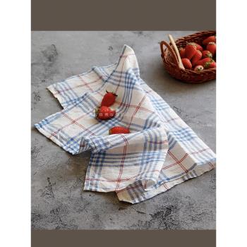 方格巾丨多色調日式純棉格子隔熱墊布美食野餐搭配用餐布巾背景布