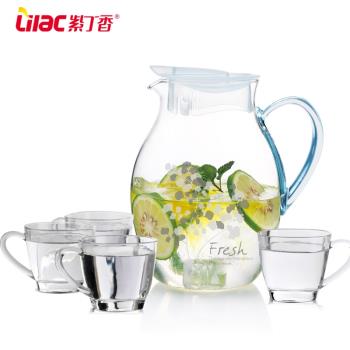 耐熱裝冷水壺玻璃冷泡茶瓶儲大容量晾涼白開水杯家用套裝容器透明