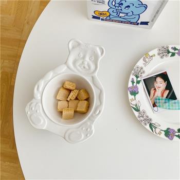 韓式ins可愛少女心家用水果沙拉碗飯碗泡面湯碗甜品蛋糕陶瓷盤子