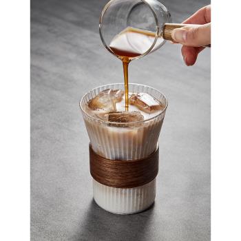 米立風物耐高溫家用茶杯玻璃杯美式拿鐵杯子高顏值水杯掛耳咖啡杯