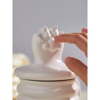 可愛貓爪陶瓷杯蓋通用馬克杯蓋萬能馬克杯防塵蓋圓形單賣水杯蓋子