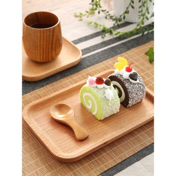 木制盤子點心盤長方形餐具托盤茶盤創意日式家用碟子木質菜盤餐盤