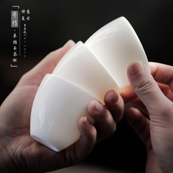 一方寸土日式品茗杯茶盞德化白瓷