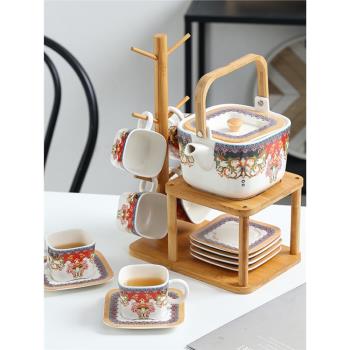 JIALICMJ風格餐廳下午茶花草茶具套裝小眾高顏值波西米亞茶壺茶杯