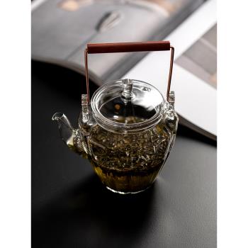 花茶壺套裝玻璃法式復古蠟燭煮茶下午茶喝花茶的養生茶具水果茶壺