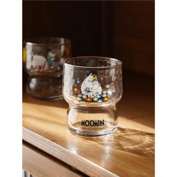 日本Aderia石塚硝子Moomin姆明聯名卡通水杯家用果汁錘紋玻璃水杯