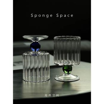 Sponge Space復古珠珠耐熱玻璃紅酒杯網紅咖啡杯果汁甜品杯禮物