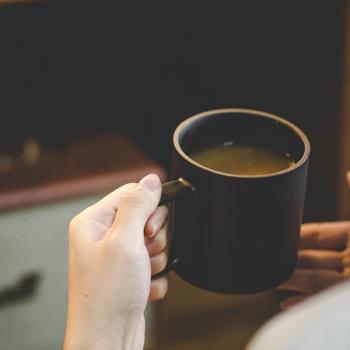 蒔繪金繕日式復古粗陶咖啡杯簡約陶瓷水杯情侶對杯辦公室馬克杯女