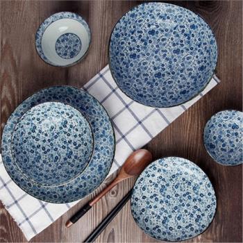 美濃燒日本進口陶瓷碗創意個性家用餐具碗碟盤米飯碗日式大湯面碗