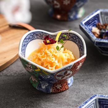 碗日式家用高級感陶瓷精致單個小碗菜陶瓷創意商用高腳蘸調味碗碟