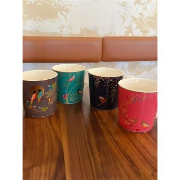 英國波特美林設計師款切爾西骨瓷茶具歐式田園風格花鳥馬克杯水杯
