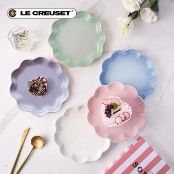 酷彩 LE CREUSET 法國炻瓷創意花邊盤家用菜盤餐具22cm平盤