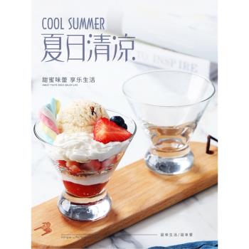 水晶玻璃碟冰淇淋杯冰激凌杯子水果精緻小果盤位上高階感女高顏值