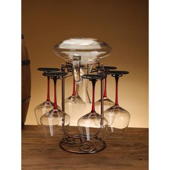 家用紅酒杯架倒掛高腳杯醒酒器架懸掛創意葡萄酒裝飾歐式酒具套裝