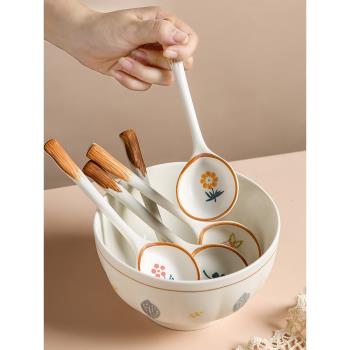 日式湯匙陶瓷湯勺小勺子家用湯匙高顏值可愛小調羹喝湯飯勺大圓更