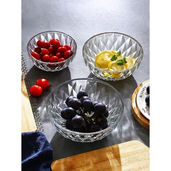透明玻璃碗家用日式水果蔬菜沙拉碗盤網紅學生宿舍泡面耐冷熱飯碗