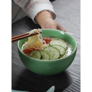 素面龍泉青瓷家用麵碗湯碗大碗陶瓷拉麵碗泡麵碗家用骨瓷麵碗中式