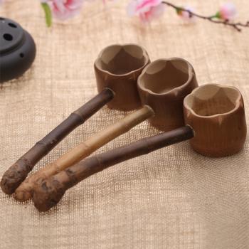 木水勺純手工復古竹水瓢懷舊打水分茶勺傳統竹勺子長柄老式打酒勺