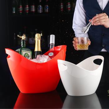 亞克力冰桶高顏值商用香檳桶塑料酒館酒吧ktv小冰粒桶裝冰塊的桶