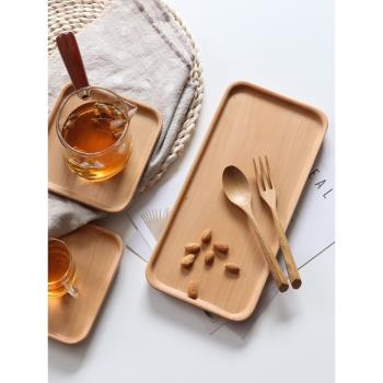 日式原實木簡約小碟子創意茶水果托盤子糕點零食干果點心碟家商用