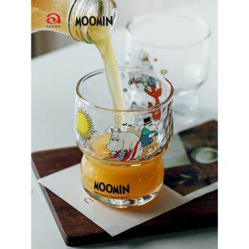 日本進口Aderia石塚硝子Moomin姆明杯聯名水杯卡通玻璃杯子飲料杯