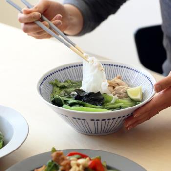 愛陶AITO日本進口美濃燒蒼十草陶瓷餐具日式家用簡約線條碗碟拉面