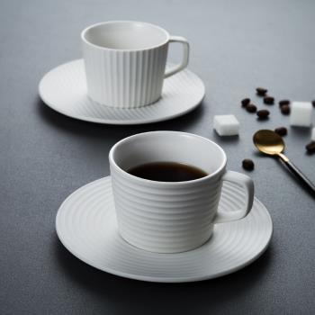 米立風物日式條紋咖啡杯碟套裝陶瓷馬克杯子水杯牛奶杯簡約咖啡杯