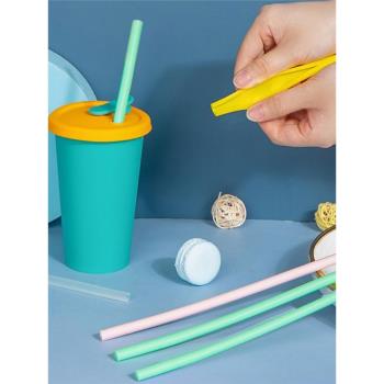 拆卸硅膠吸管彩色家用卡扣非一次性吸管兒童可折疊喝果汁奶茶吸管