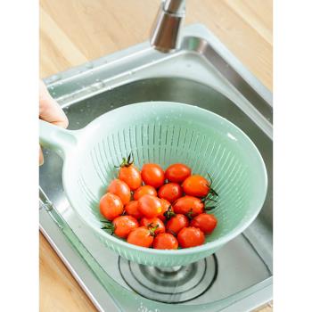 日本ASVEL洗菜籃子 瀝水籃洗菜盆廚房家用鏤空水果盤子果蔬淘米