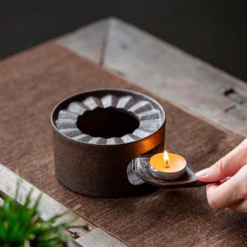 碌心 復古粗陶保溫臺窯變巖苔燒焙茶器小型家用蠟燭加熱溫茶爐