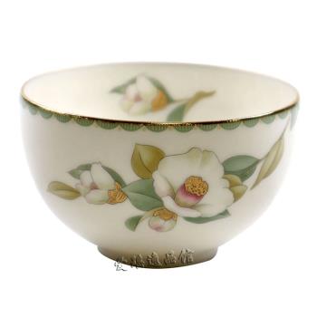 日本進口HOYA保谷豪雅茶具陶瓷大主人杯品茗托碟子日式帶蓋蓋碗描