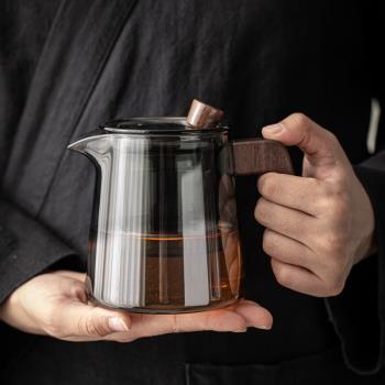 舊望格煙灰色玻璃泡茶煮茶壺可加熱家用小型耐熱功夫茶具套裝茶杯