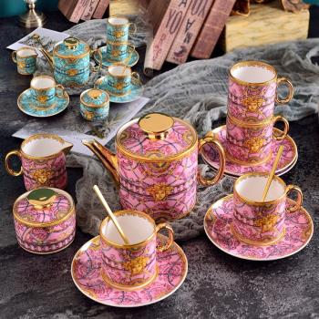 美杜莎歐式咖啡具英式茶具釉上彩骨瓷咖啡具陶瓷咖啡杯套裝