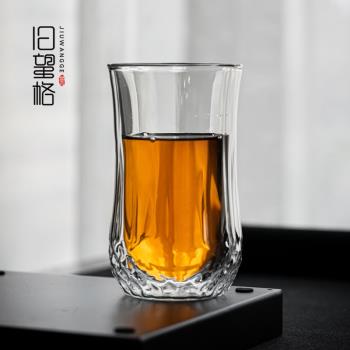 舊望格雙層隔熱玻璃水杯綠茶杯茶樓專用日式夏季家用泡茶杯子男女