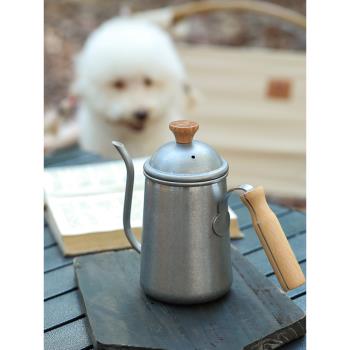 戶外創意304不銹鋼咖啡用具復古手沖壺咖啡拉花杯便攜露營燒水壺