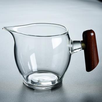 舊望格透明加厚耐熱玻璃公道杯木柄茶海家用公杯大號勻茶杯分茶器